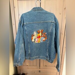 VINTAGE Disney denim jacket embroidered Winnie the Pooh and friends